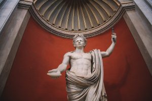 A photo of a statue of a Roman Emperor