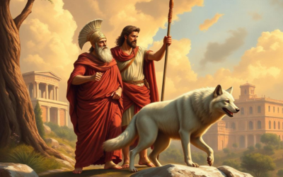 Roman Empire: Depiction of Rome’s founding with Romulus, Remus, and the she-wolf.