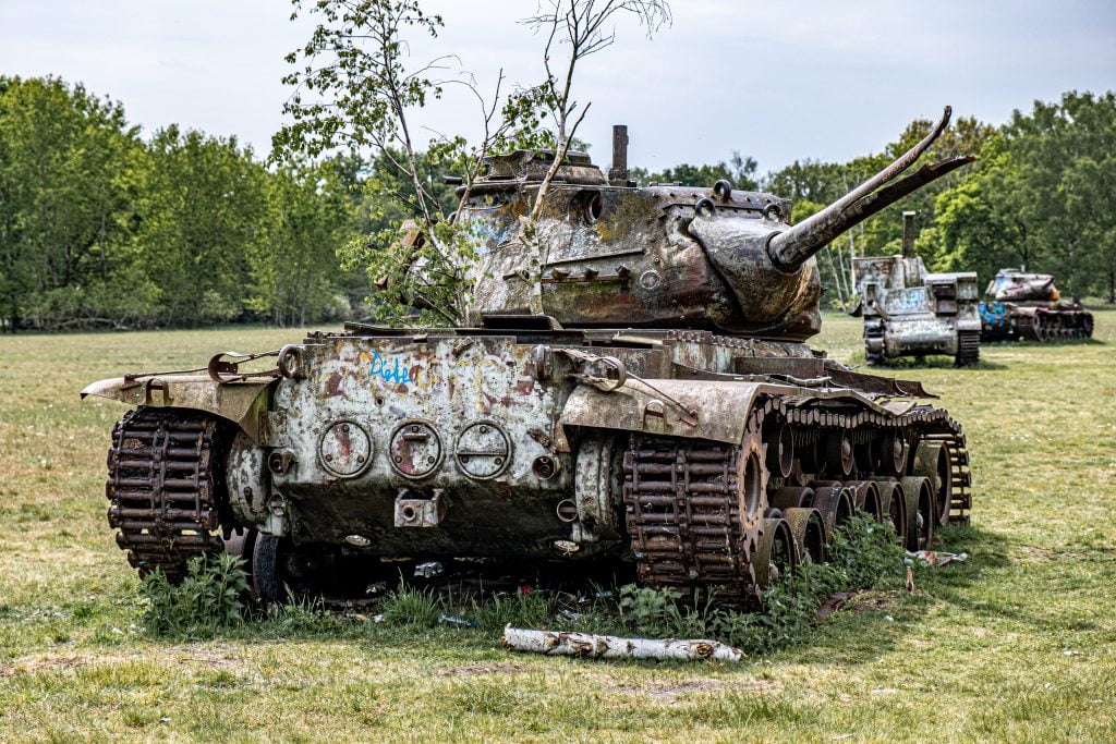 A photo of a World War II tank