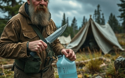 Prepper tips for surviving the apocalypse: a survivor preps with tools to outlast any disaster in the wild.
