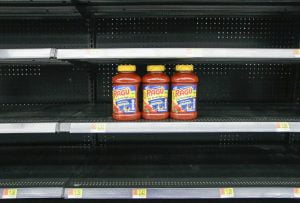 A photo illustrating the impact of food shortage on a community.