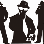Spy Silhouettes Representing Covert Operations