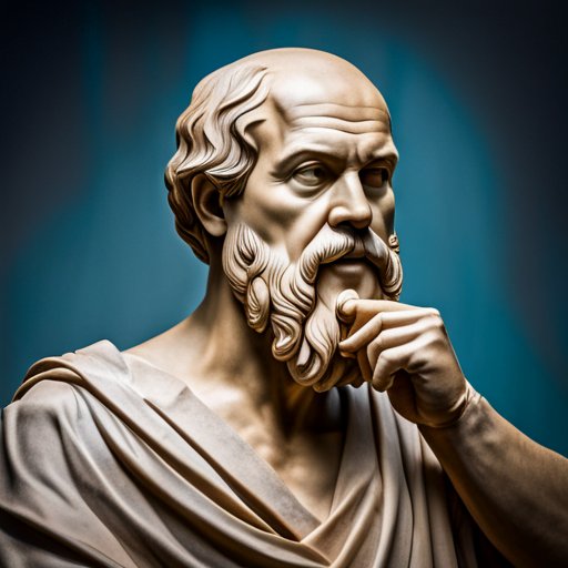 Socrates engaged in profound dialogue, a symbol of ancient Greek philosophy.