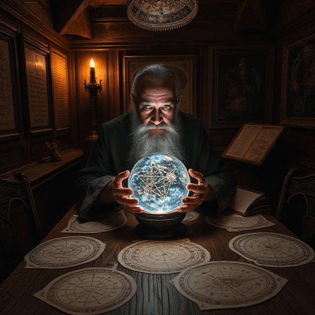 Nostradamus prophecies come to life as he studies the stars and predicts the future.