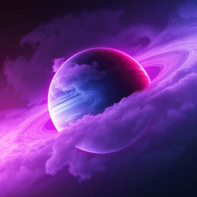 Vibrant exoplanet orbiting a red dwarf star in the search for extraterrestrial life and universe exploration.