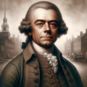 Portrait of Samuel Adams, American Revolutionary Leader in 18th Century Colonial Attire