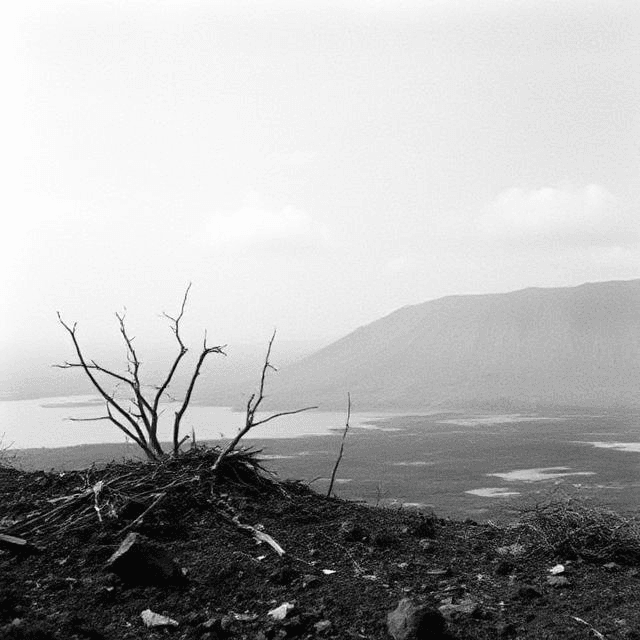Aftermath of Lake Nyos volcanic tragedy shows silent devastation in 1986 Cameroon.