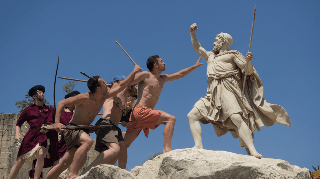 Sicilian Revolts: Sicilian rebels confronting a Greek tyrant, symbolizing the island’s relentless fight for freedom.