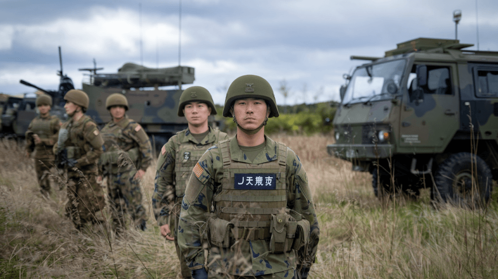Japan's defense policy: Japan's Self-Defense Forces in action, symbolizing Japan’s evolving defense policy and its impact on Asia-Pacific security. 