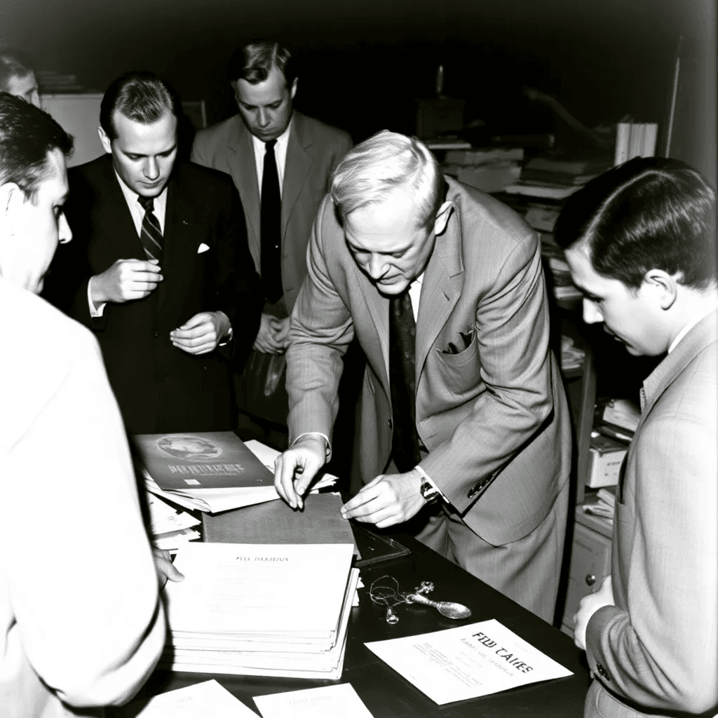 Historical image of the FBI uncovering Operation Pastorius sabotage materials.