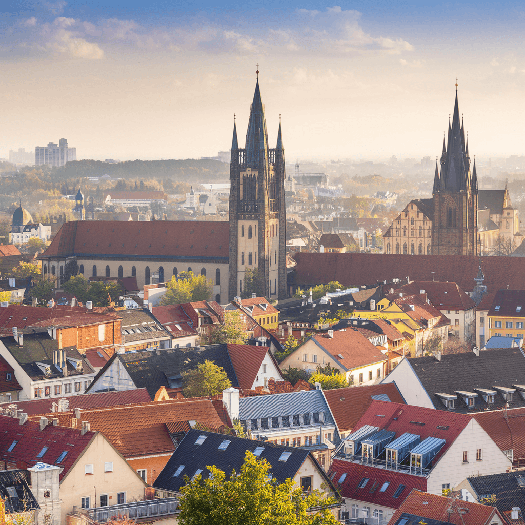 Real Estate Investment in Europe A panoramic view of a European city showcasing potential real estate opportunities.