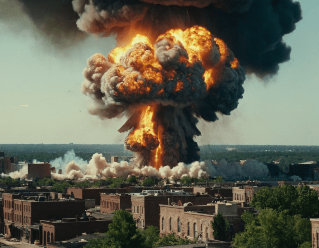 immediate devastation of a 10-kiloton bomb in a big US city
