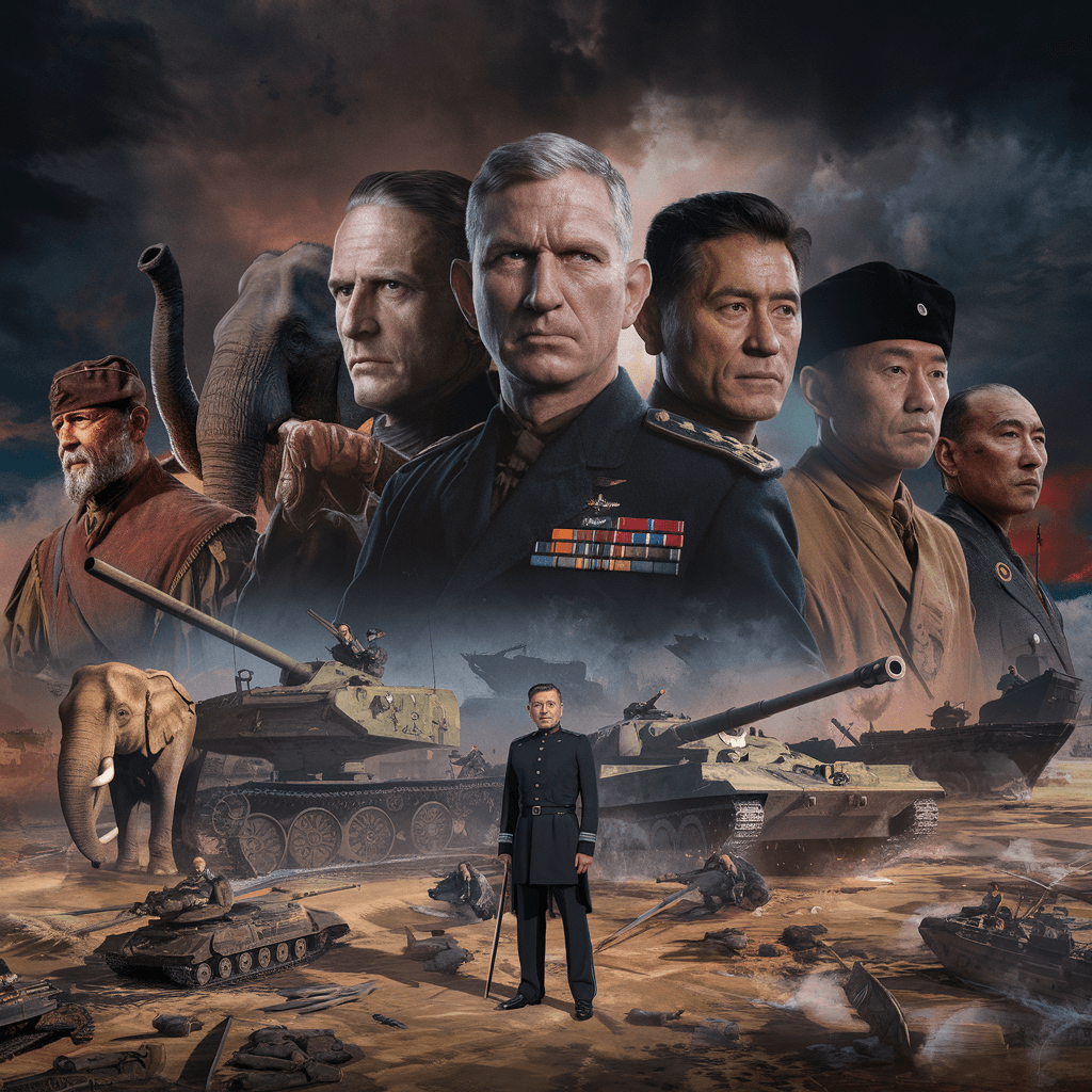 10 military geniuses showcasing revolutionary tactics, from Hannibal’s elephants to Patton’s tanks.