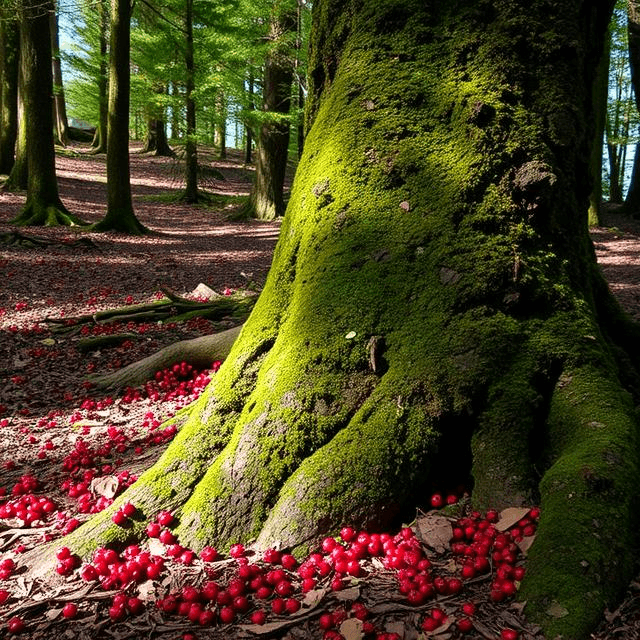 Mossy tree and berries in a forest highlighting survival mistakes and killer survival fails