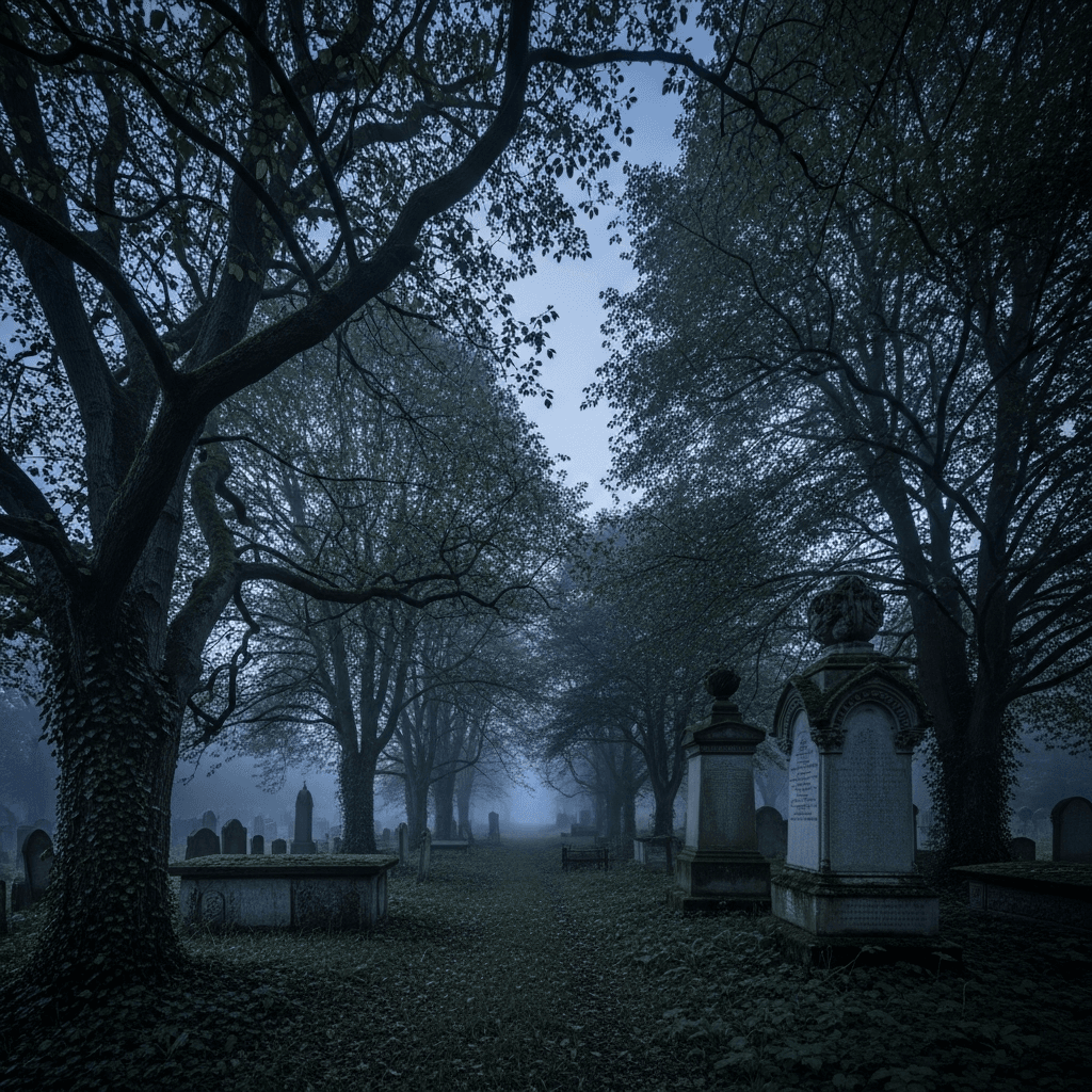 The haunted pathway into Bachelor’s Grove Cemetery, an overgrown and famously haunted graveyard in Illinois.