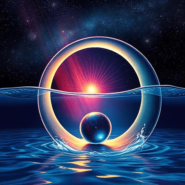 Cycloid curve and bending light rays showcasing the principle of least action in physics.