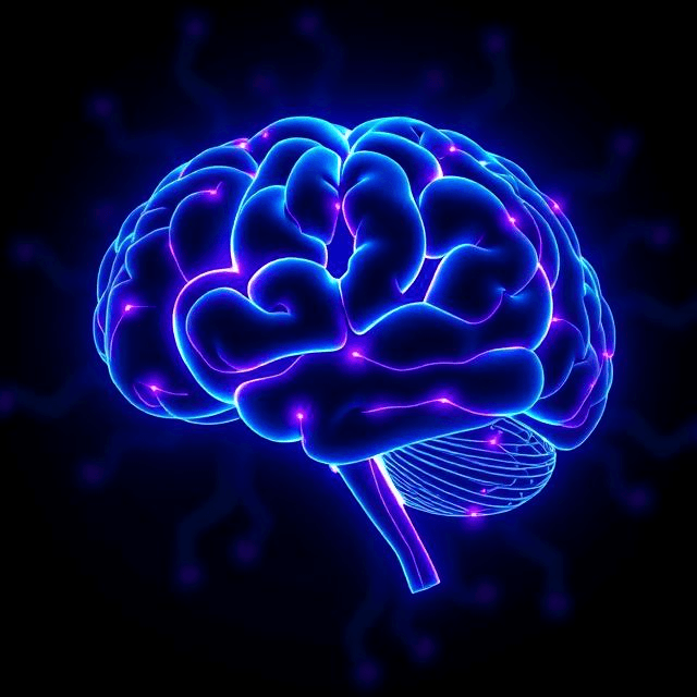 Digital brain representing Artificial General Intelligence and human-level AI capabilities.