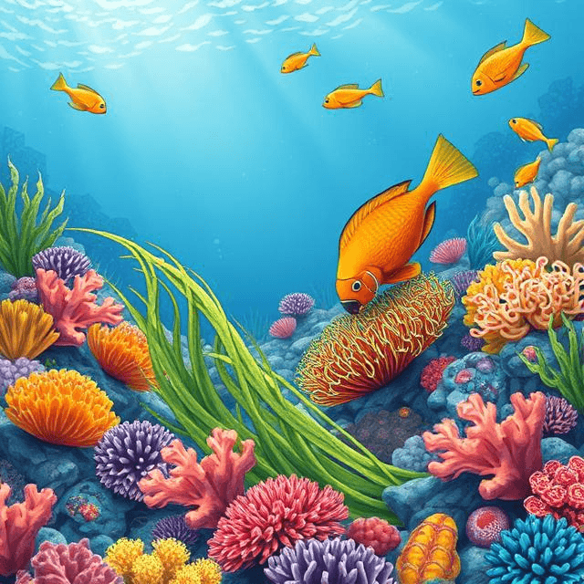 Parrotfish maintaining coral health in an ecological domino effect, supporting biodiversity loss prevention.