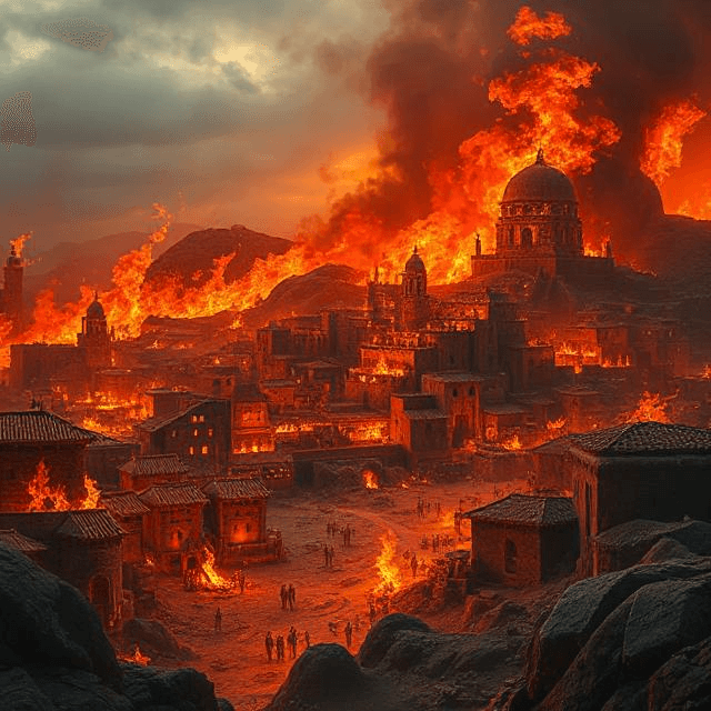 Bronze Age Collapse city burns