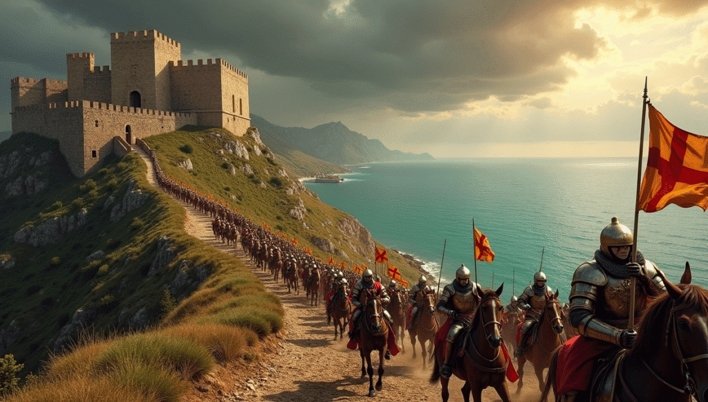 Sicilian defenders resisting during Sicily Norman Conquest
