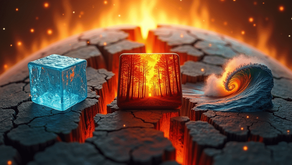 Header image illustrating climate tipping points and tipping points climate change worldwide