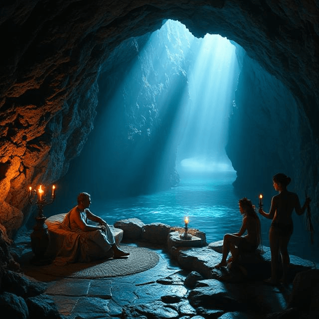 Tiberius sadomasochism in history in Capri caves depicting sexual depravity and erotic violence.