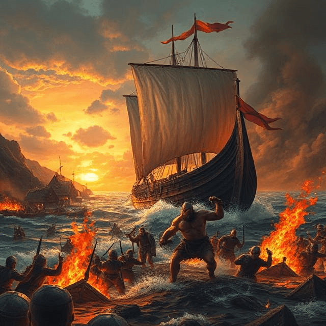 Sadism masochism embodied by Viking Berserkers in historical raids