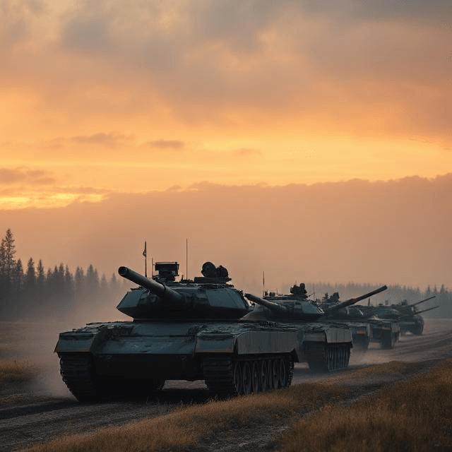 Soldiers and tanks during Zapad military exercise in Belarus
