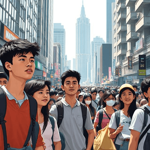 Young students in Manila symbolizing Philippines youngest population