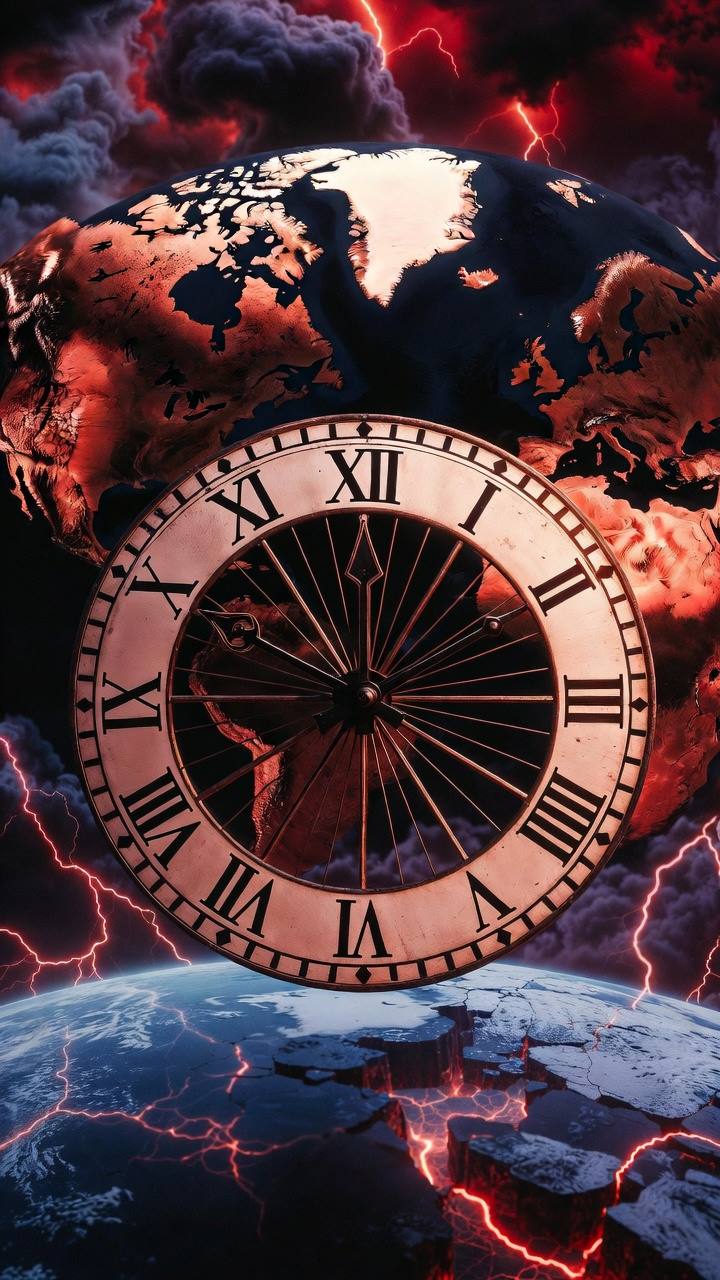 Doomsday Clock 2026 at 85 seconds to midnight – existential threats visual