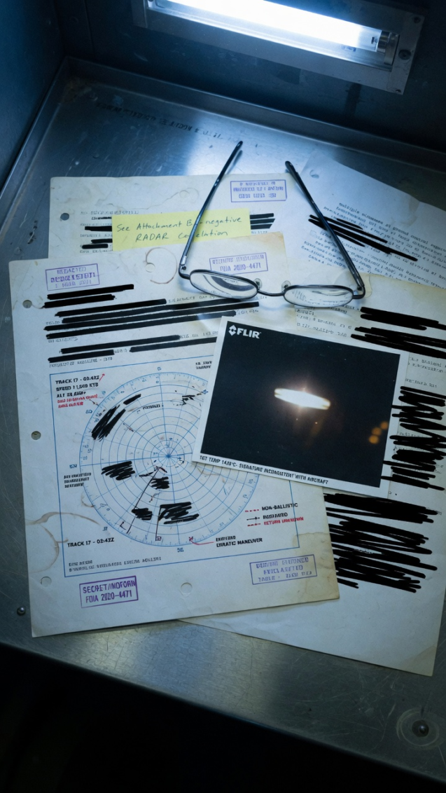 Pentagon UAP files May 2026 – declassified pages with heavy black redactions and radar plots